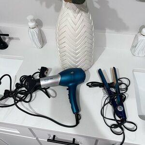 Ultra CHI Blue Hair Dryer and Flat Iron Set